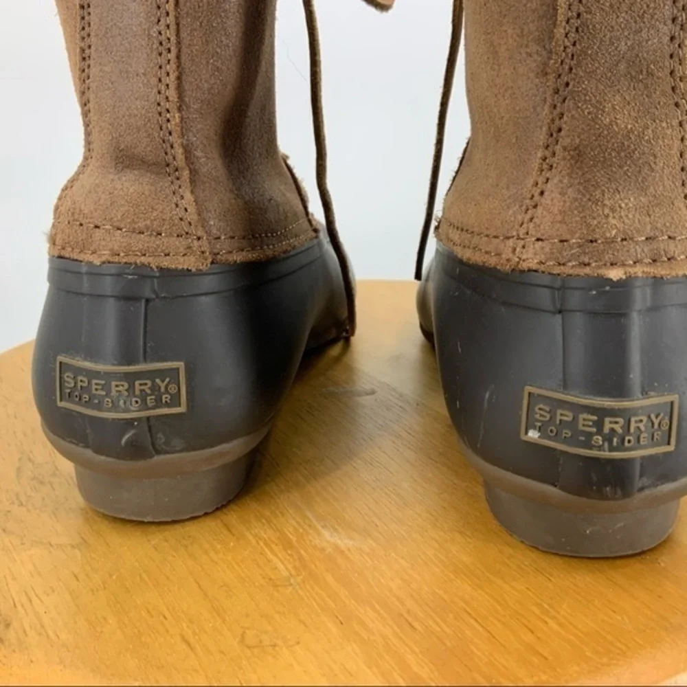 Sperrys faux fur  trimmed rubber duck boot 8.5